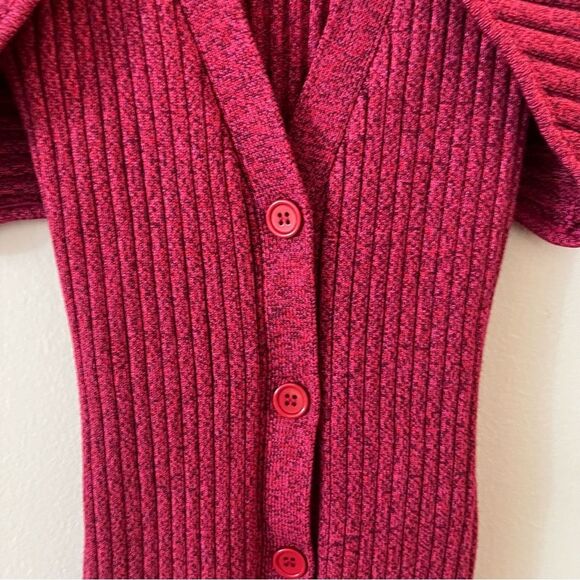 Ronny Kobo Garner Knit Top Ribbed Sweater Set Two Piece Shrug fuchsia multi XS - Picture 8 of 16